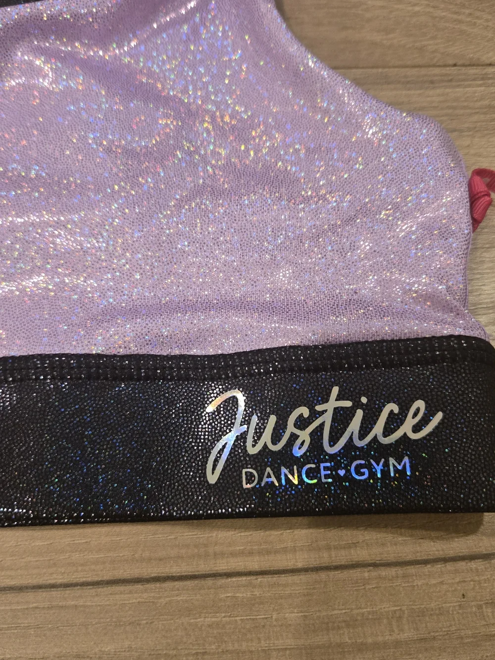 NWT Justice Girls Metallic Colorblock Sports Bra & Shorts 2PC Set Gym Dance M 10